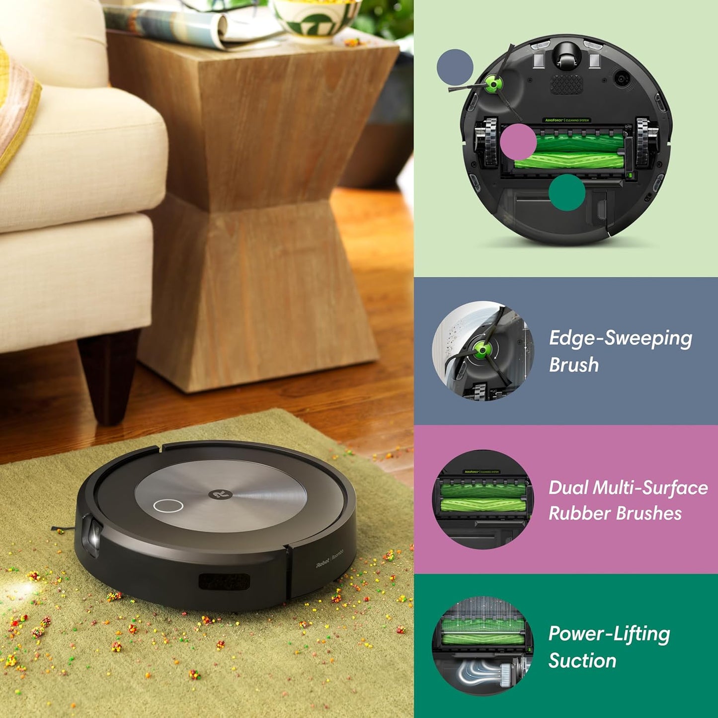 iRobot Roomba j7+ (7550) Self-Emptying Robot Vacuum – Uses PrecisionVision Navigation to Identify & Avoid Objects Like Socks, Shoes, & Pet Waste, Smart Mapping, Self-Empty for Up to 60 Days